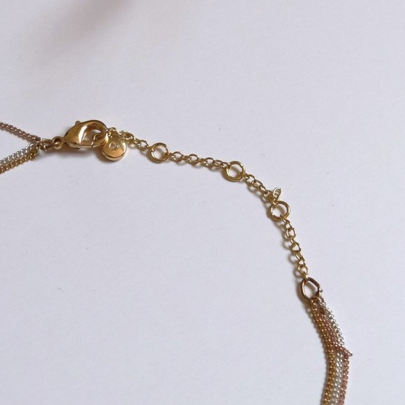 2/$20 Lauren Conrad Tri-Tone Gold Silver Rose Gold Minimalist Necklace - Picture 3 of 5